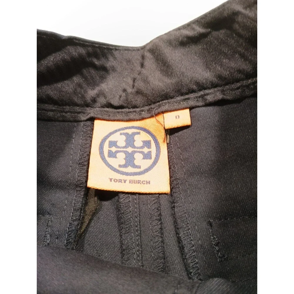 Tory Burch Black Stretch Cotton Blend Dress Pants Trousers  - Size 0